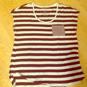 2/$10 Maroon and White “24/7 Tee by Maurices